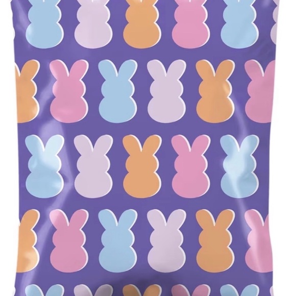 Set of 10 Colorful Bunny Pattern Polymailers - 10”x13” - Picture 2 of 3